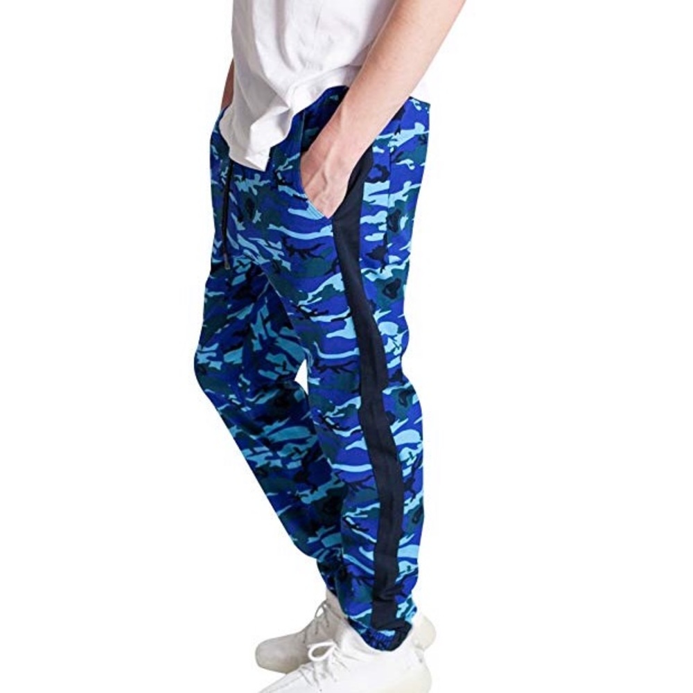 Stylish Camo blue workout joggers sweat pants - Picture 7 of 8